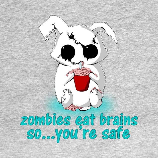 Zombies Eat Brains Shirt, Funny Zombie Bunny Shirt, Animals by BlueTshirtCo